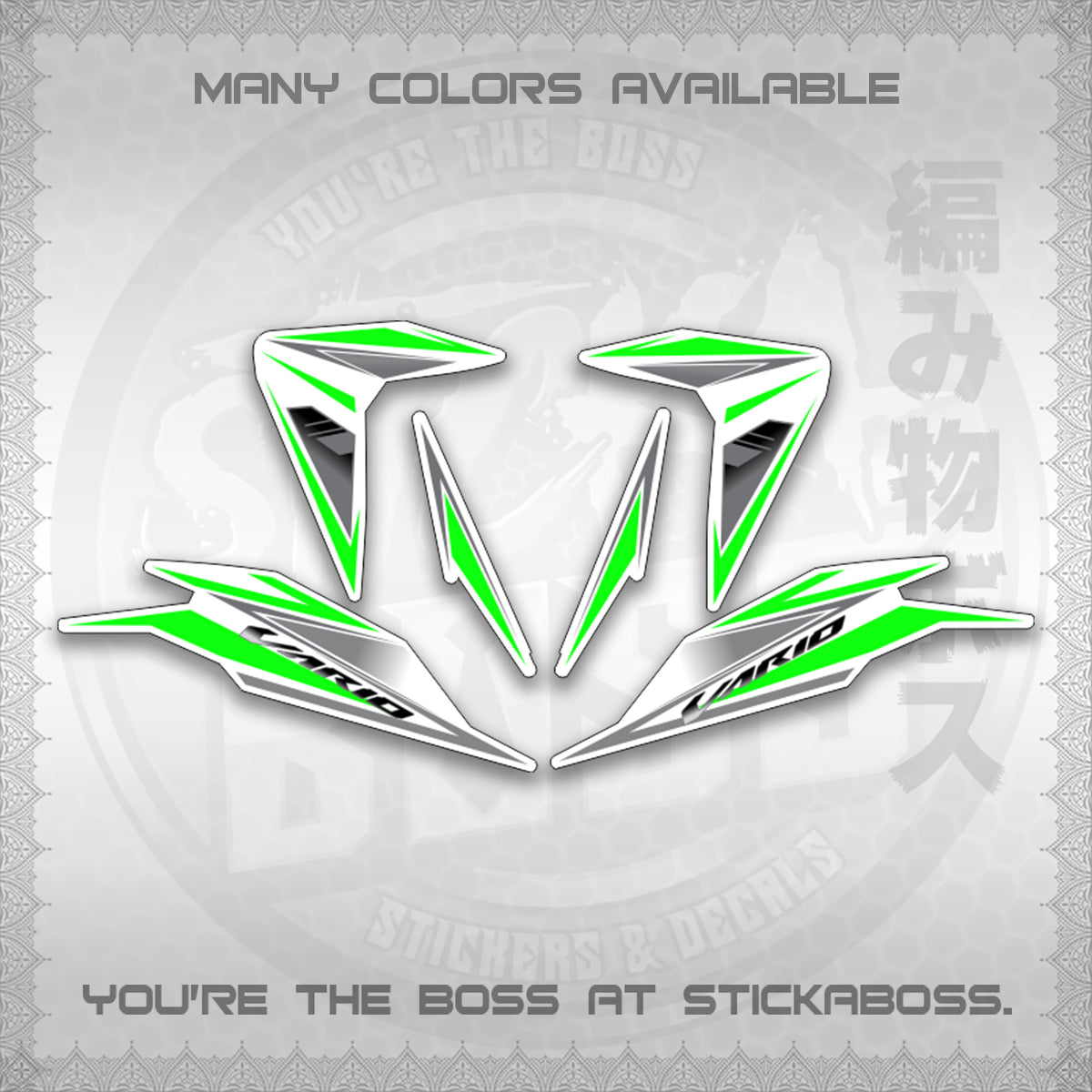 CLICK 125 V3 INDO CONCEPT ( FOR WHITE SLASH BLADE VARIO ) STICKER DECALS By STICKABOSS