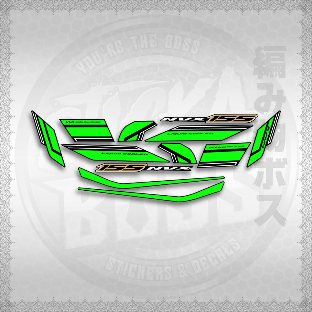 STICKER DECALS for AEROX 155 V2 MALAYSIAN (AV2NVSLCO) By STICKABOSS (SOFIE LAMINATED WATERPROOF)