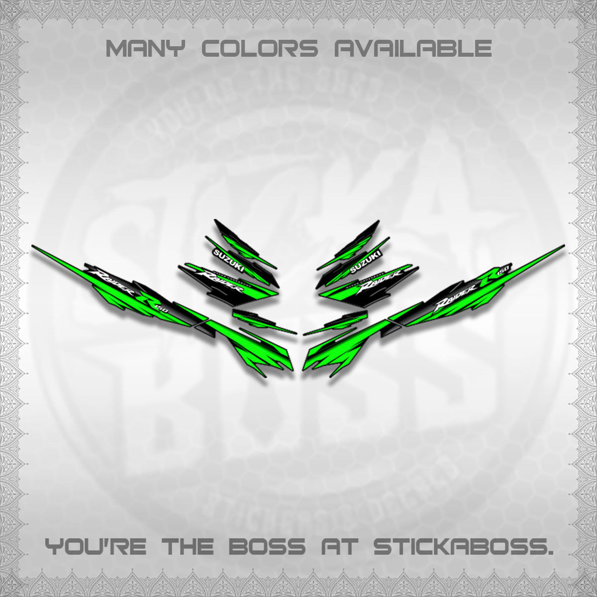 RAIDER 150 FI SATRIA DECALS (MINIMALIST 0016 DESIGN)STICKER DECALS By STICKABOSS