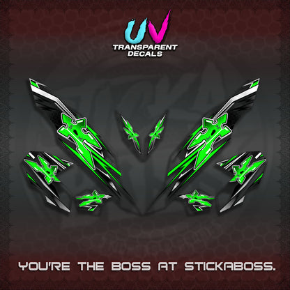 【PREMIUM UV PRINT】TRANSPARENT CLICK V3 DECALS (2026 STAR LED DESIGN) STICKER DECALS By STICKABOSS