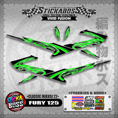 FURY 125 STICKER DECALS ( CLASSIC INJEKSI 22 )【WITH FREEBIES】