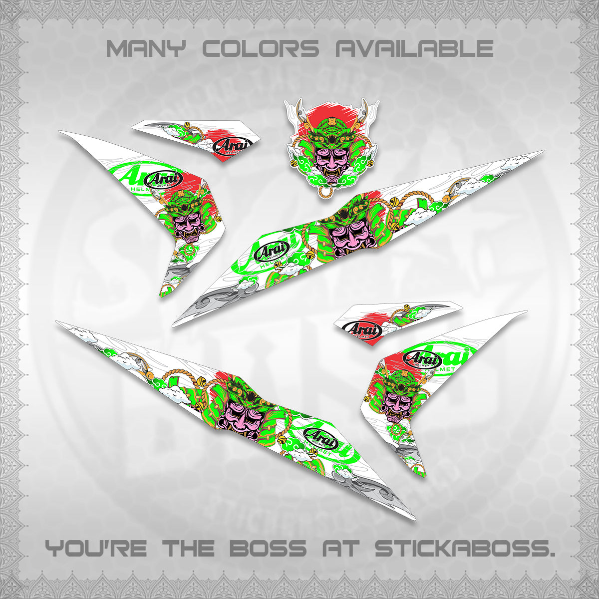 BEAT FI V2 INDO FOR WHITE DECALS (2026 NEW SAMURAI MOTIF) STICKER KITS BY STICKABOSS