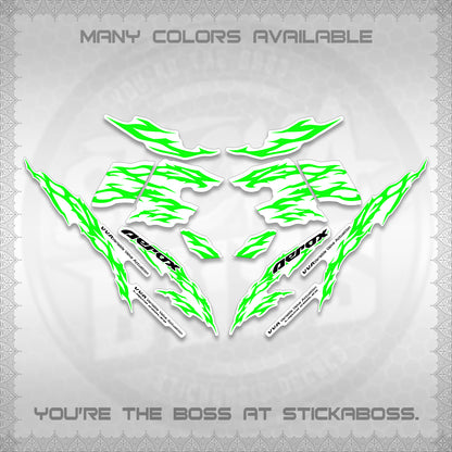 AEROX 155 V2 FOR WHITE DECALS (2026 TRIBAL LIGHTNING DESIGN) STICKER KITS BY STICKABOSS