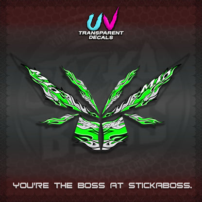 【PREMIUM UV PRINT】TRANSPARENT MIO 4  DECALS (FIRE CUSTOM 3 DESIGN)STICKER DECALS By STICKABOSS