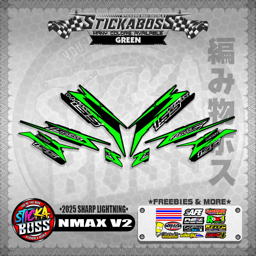 NMAX V2 INDO STICKER DECALS ( 2025 SHARP LIGHTNING )【WITH FREEBIES】