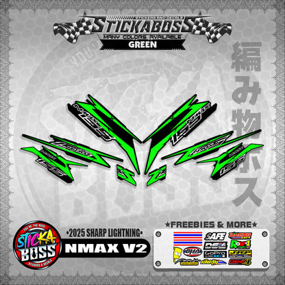 NMAX V2 INDO STICKER DECALS ( 2025 SHARP LIGHTNING )【WITH FREEBIES】