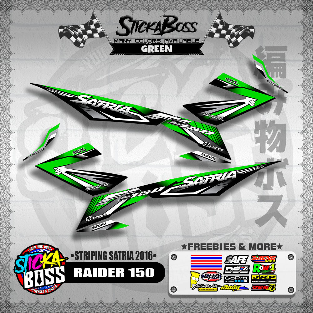 RAIDER 150 DECALS ( STRIPING SATRIA 2016 ) [ PREMIUM GLOSSY LAMINATED ]【WITH FREEBIES】