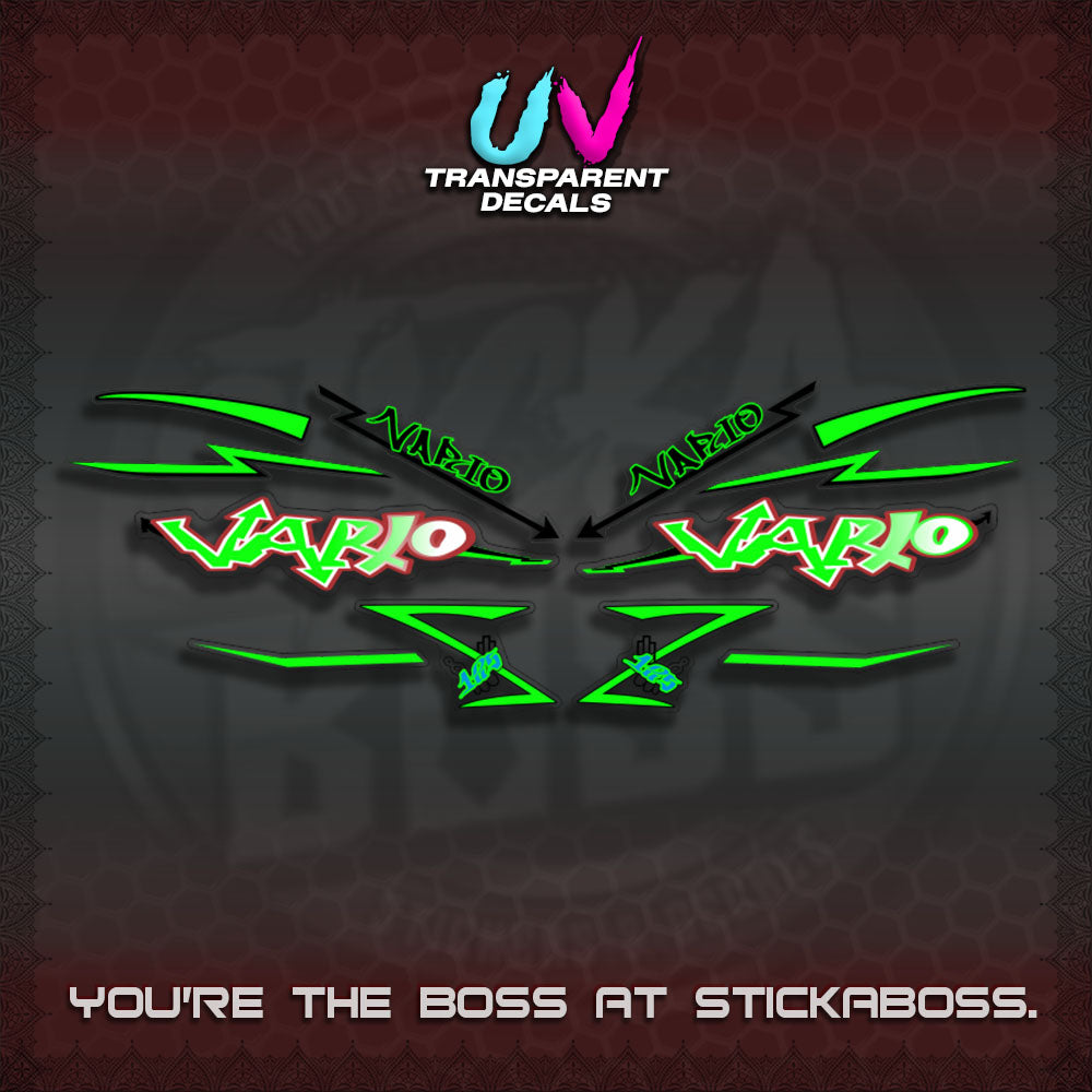 CLICK V2 INDO/MALAY UV TRANSPARENT VARIO DECALS (GRAFITY VARIO MOTIF)STICKER DECALS By STICKABOSS