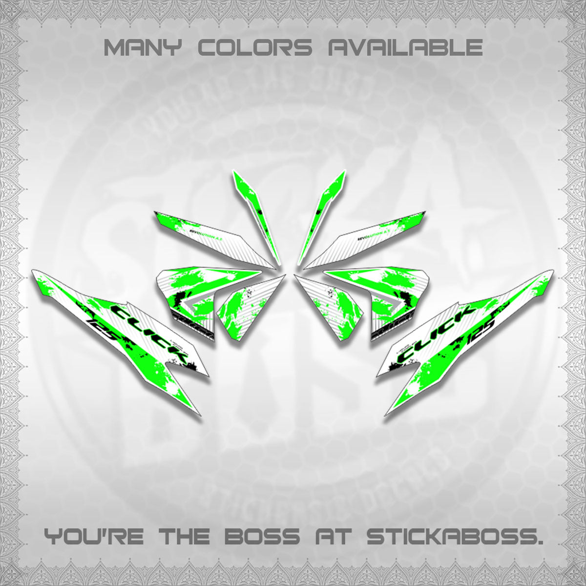 CLICK V2 MALAY FOR WHITE DECALS (HITAM STRIPING 03 MOTIF)STICKER DECALS By STICKABOSS