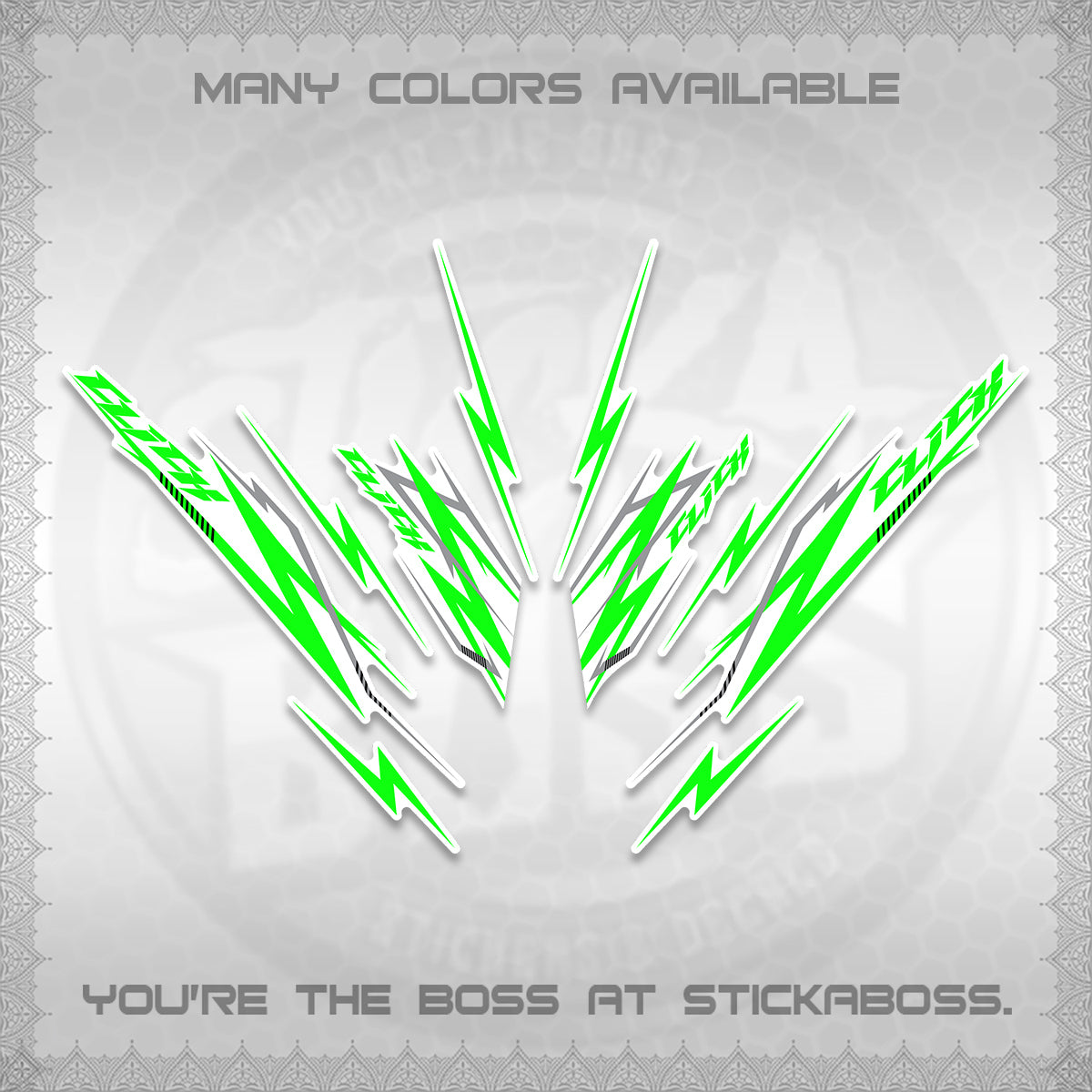 CLICK 125 V2 INDO FOR WHITE DECALS (2024 CL 00-A8 STYLE) STICKER KITS By STICKABOSS