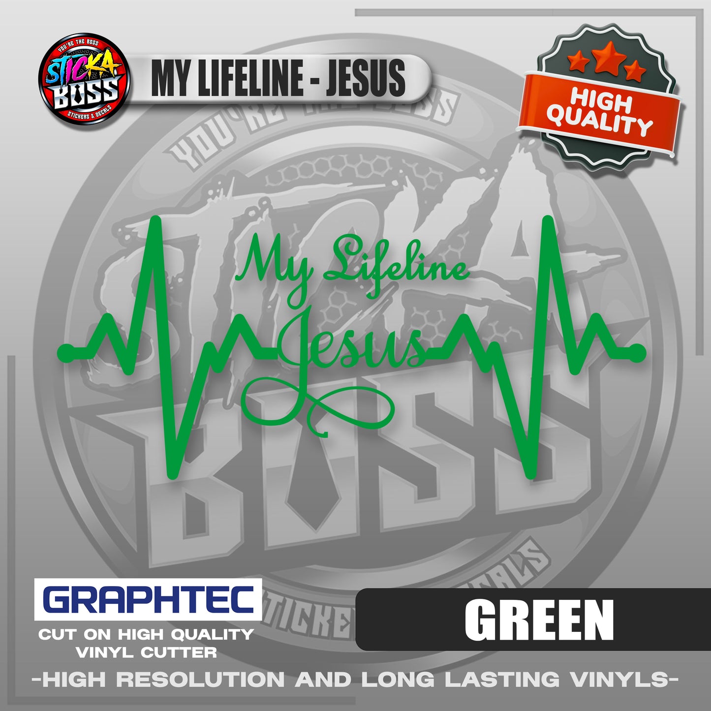 MY LIFELINE - JESUS | VINYL WATERPROOF CUT-OUT STICKER DECALS【Stickaboss】