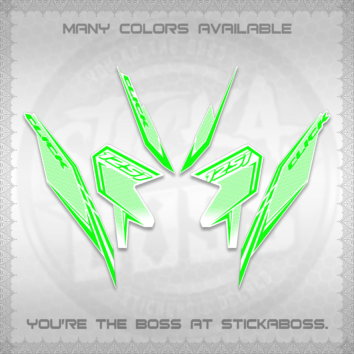 CLICK 125 V3 FOR WHITE DECALS (2026 LINE UP DESIGN) STICKER KITS By STICKABOSS