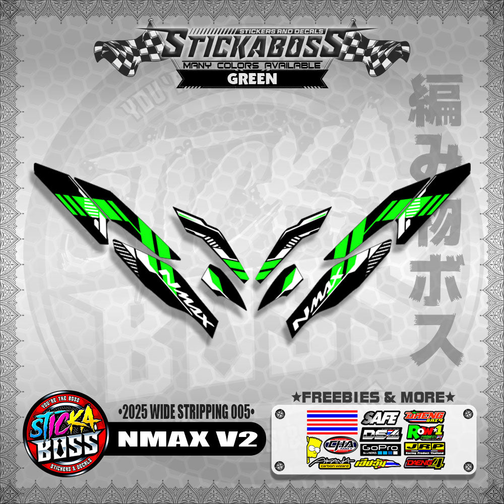 NMAX V2 INDO STICKER DECALS ( 2025 WIDE STRIPPING 005 )【WITH FREEBIES】