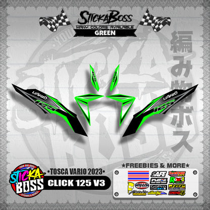 CLICK 125 V3 DECALS ( TOSCA VARIO 2023 )【WITH FREEBIES】