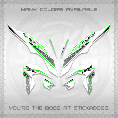 CLICK 125 V3 FOR WHITE DECALS (2023 SIMPLE STRIPE DESIGN) STICKER DECALS By STICKABOSS