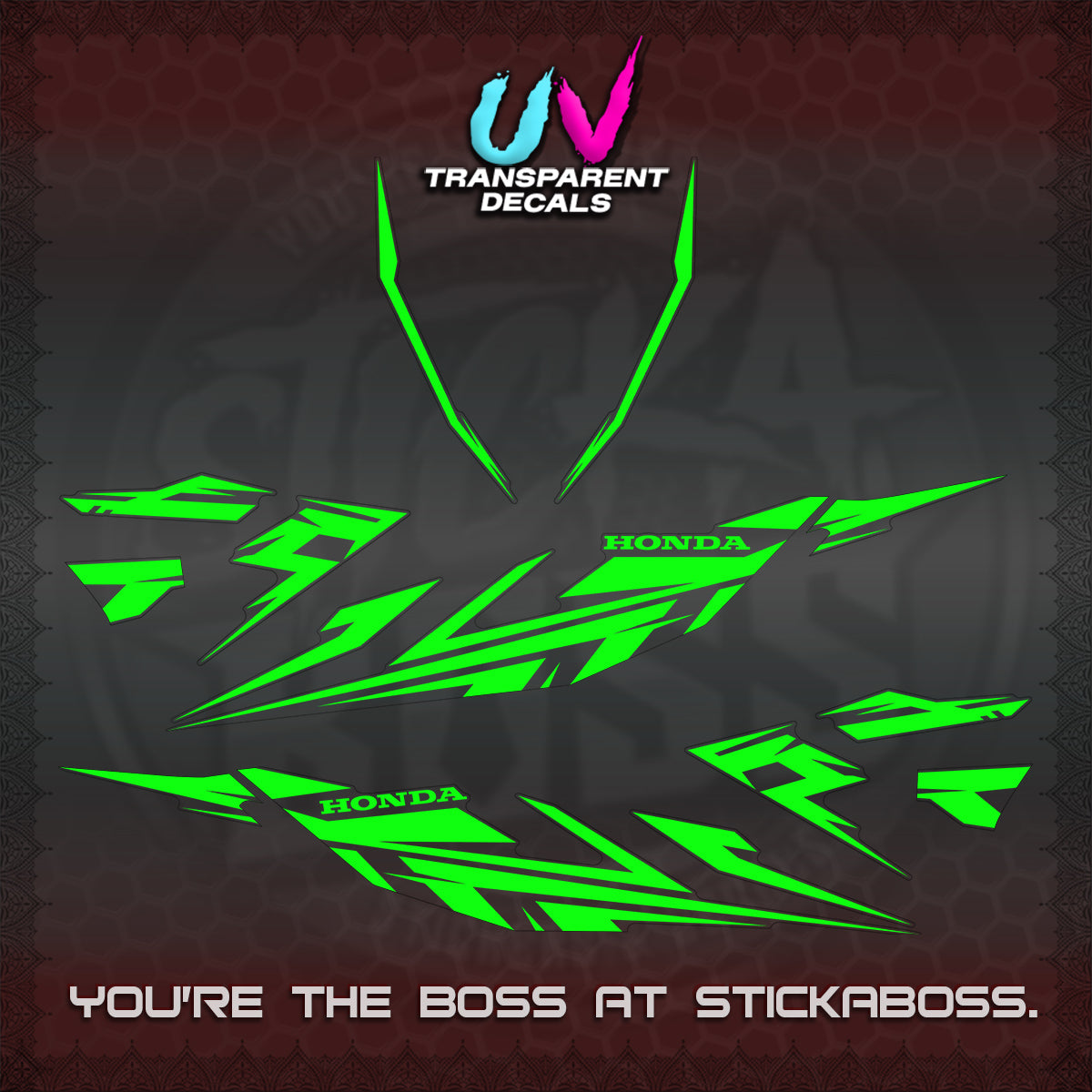 CLICK 125 V4 UV TRANSPARENT DECALS (2026 MINIMAL 001 DESIGN)STICKER DECALS By STICKABOSS