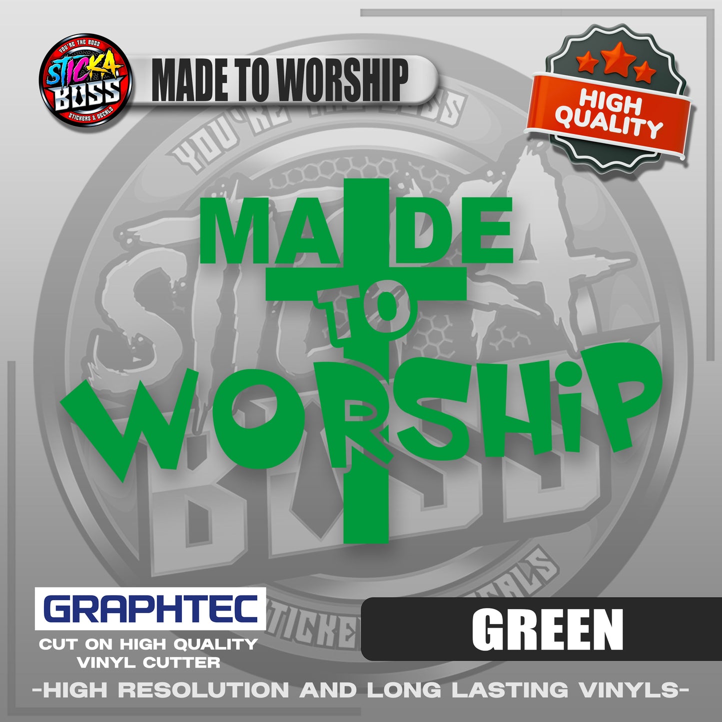 MADE TO WORSHIP | VINYL WATERPROOF CUT-OUT STICKER DECALS【Stickaboss】