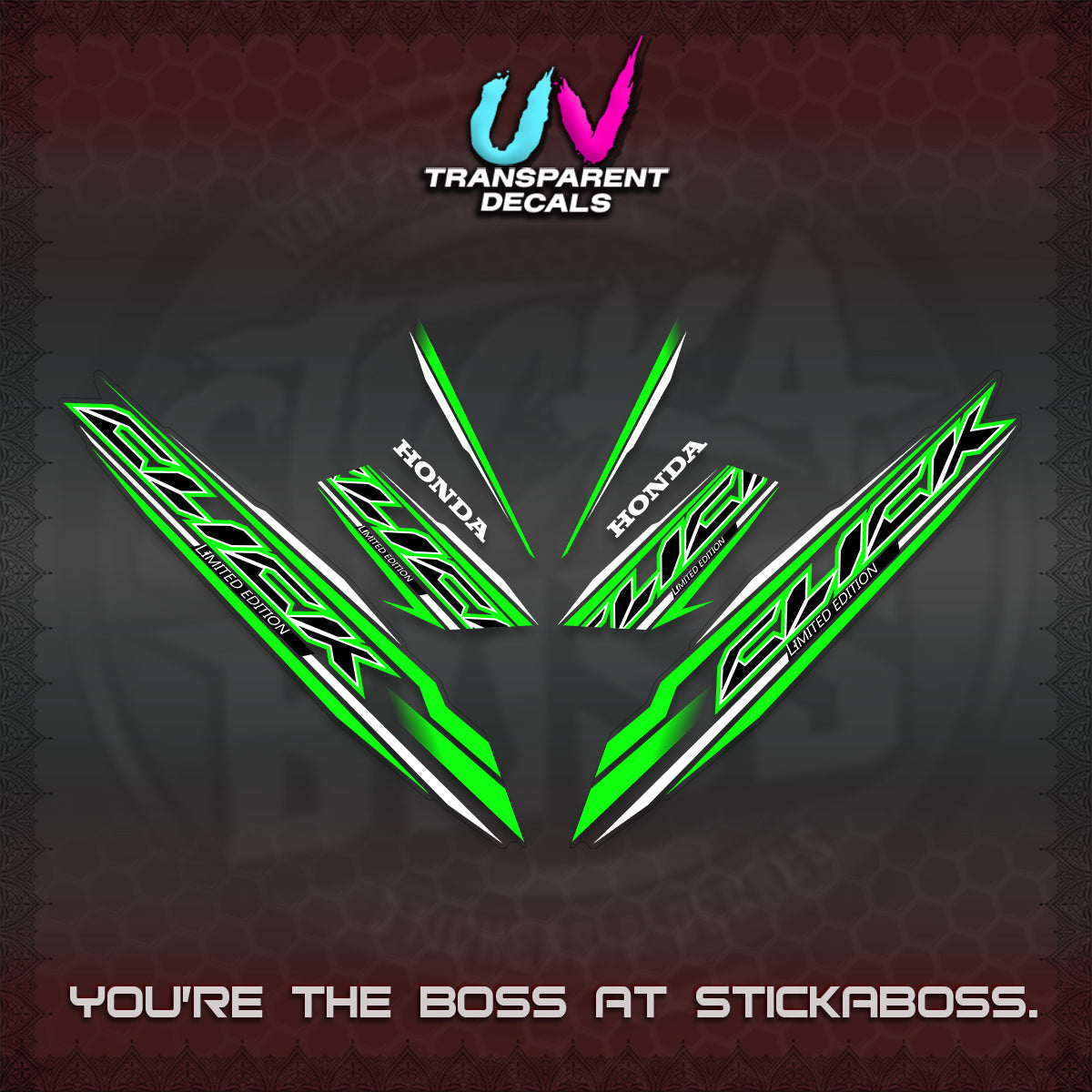 CLICK 125 V3 INDO UV TRANSPARENT DECALS (2024 SV 13-A2 STYLE) STICKER KITS By STICKABOSS