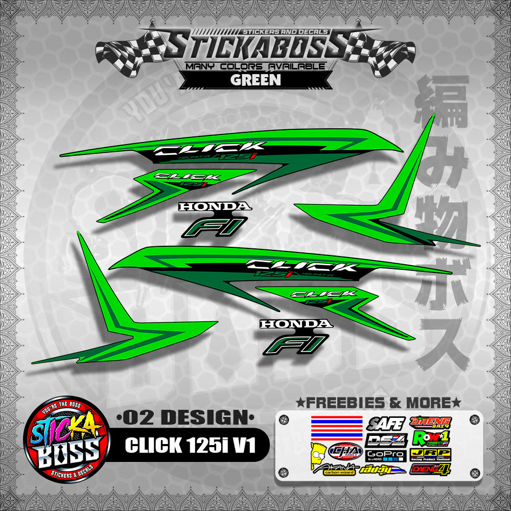 CLICK 125I V1 STOCK DECALS ( 02 DESIGN )【WITH FREEBIES】
