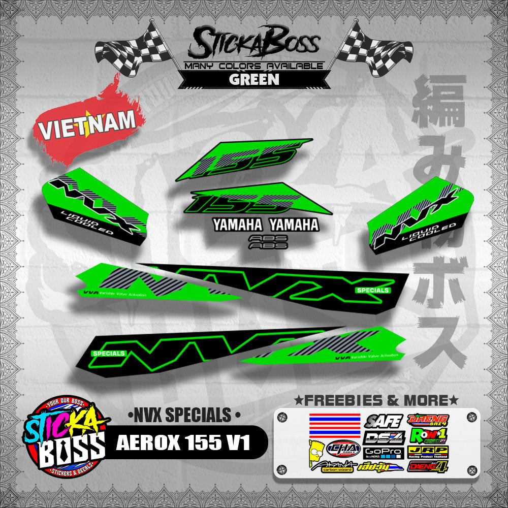 AEROX 155 V1 VIETNAM DECALS ( NVX SPECIALS )【WITH FREEBIES】