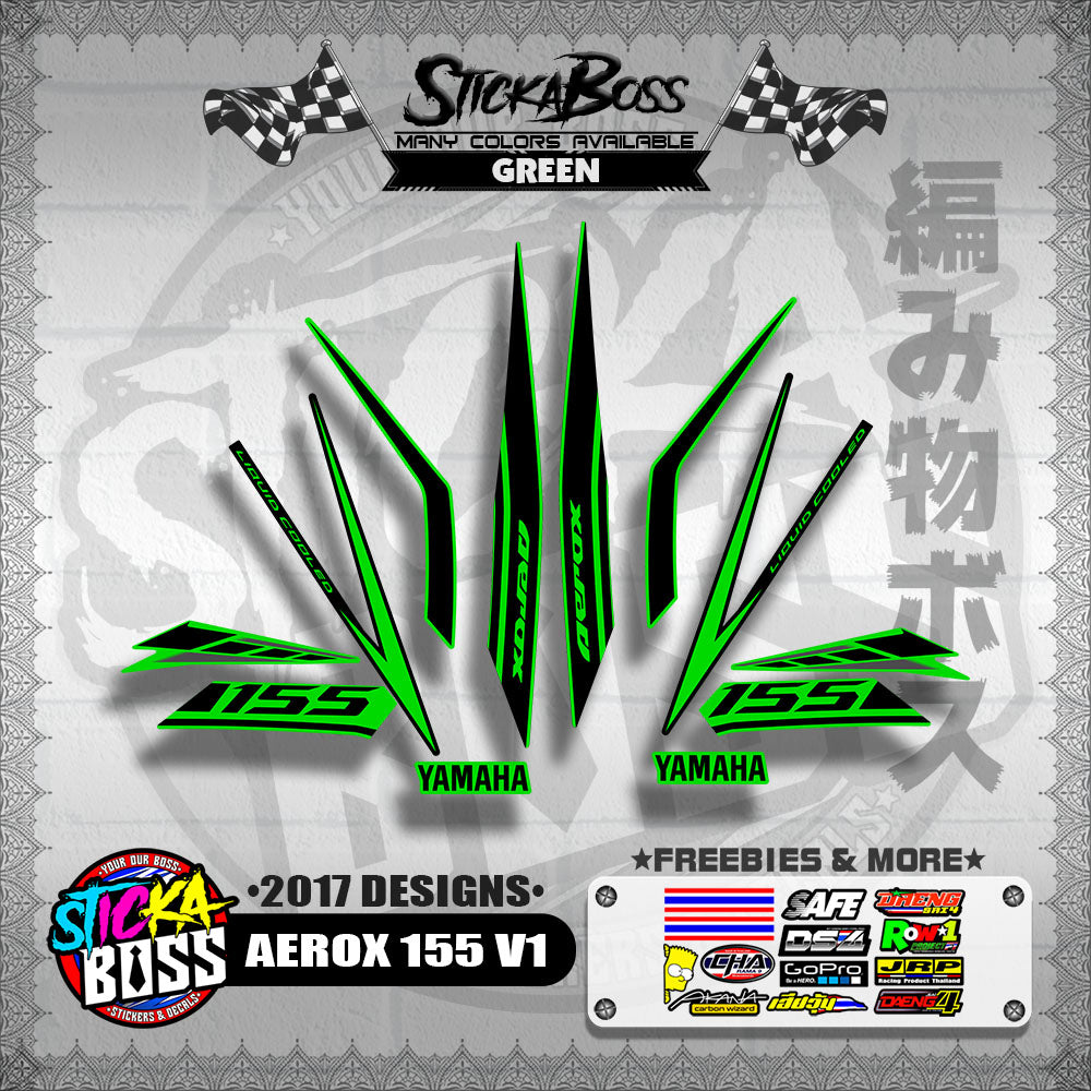 AEROX 155 V1 STOCK DECALS ( 2017 DESIGNS ) 【WITH FREEBIES】