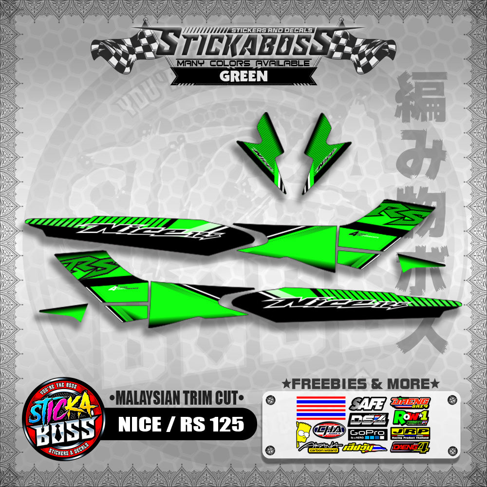 NICE / RS 125 STICKER DECALS ( MALAYSIAN TRIM CUT )【WITH FREEBIES】