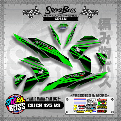 CLICK 125 V3 DECALS ( VARIO MALAY-THAI 2023 )【WITH FREEBIES】