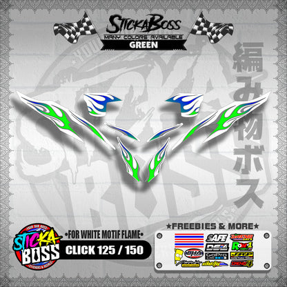 CLICK 125 / 150 V2 DECALS ( FOR WHITE MOTIF FLAME )【WITH FREEBIES】