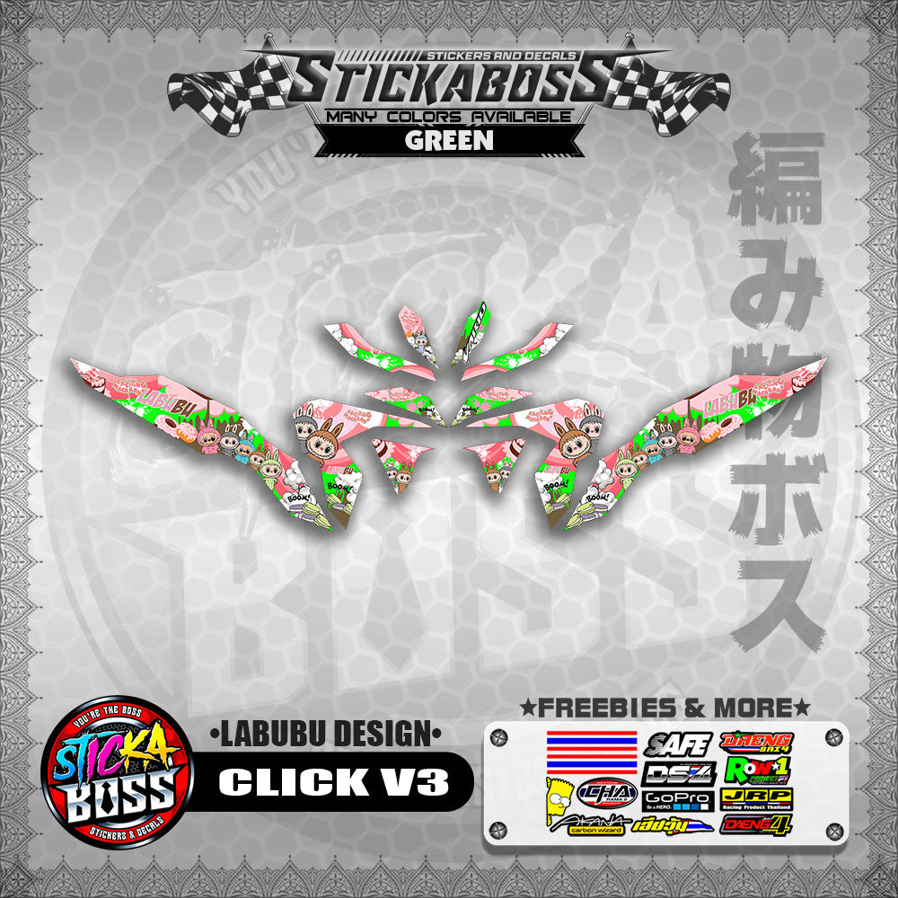 CLICK V3 STICKER DECALS (LABUBU DESIGN)【WITH FREEBIES】