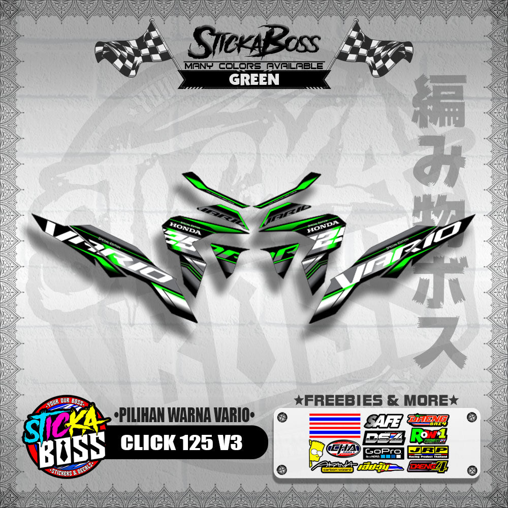 CLICK 125 V3 MALAYSIAN DECALS ( PILIHAN WARNA VARIO )【WITH FREEBIES】