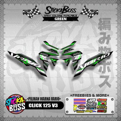 CLICK 125 V3 MALAYSIAN DECALS ( PILIHAN WARNA VARIO )【WITH FREEBIES】