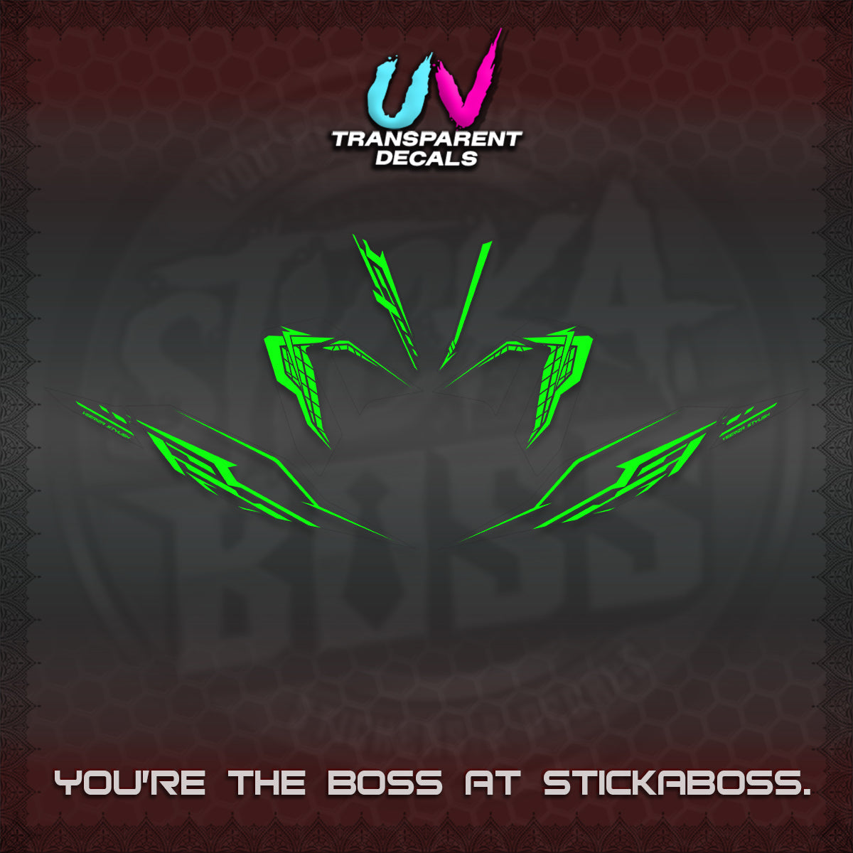 CLICK 125 V4 UV TRANSPARENT DECALS (2026 VEERIZA STYLISH DESIGN) STICKER DECALS By STICKABOSS