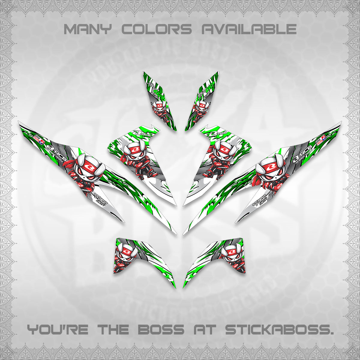 CLICK 125 V2 FOR WHITE DECALS (2026 NEW RCB 2.0 DESIGN) STICKER KITS BY STICKABOSS