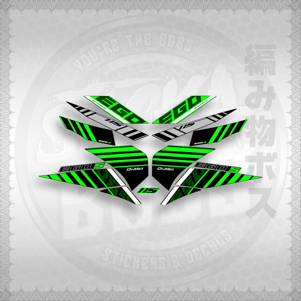 STICKER DECALS for MIO SOUL 115 CARB (MSICEGSBA) By STICKABOSS (SOFIE LAMINATED WATERPROOF)