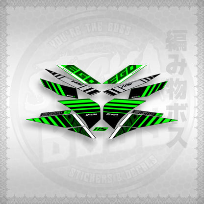 STICKER DECALS for MIO SOUL 115 CARB (MSICEGSBA) By STICKABOSS (SOFIE LAMINATED WATERPROOF)