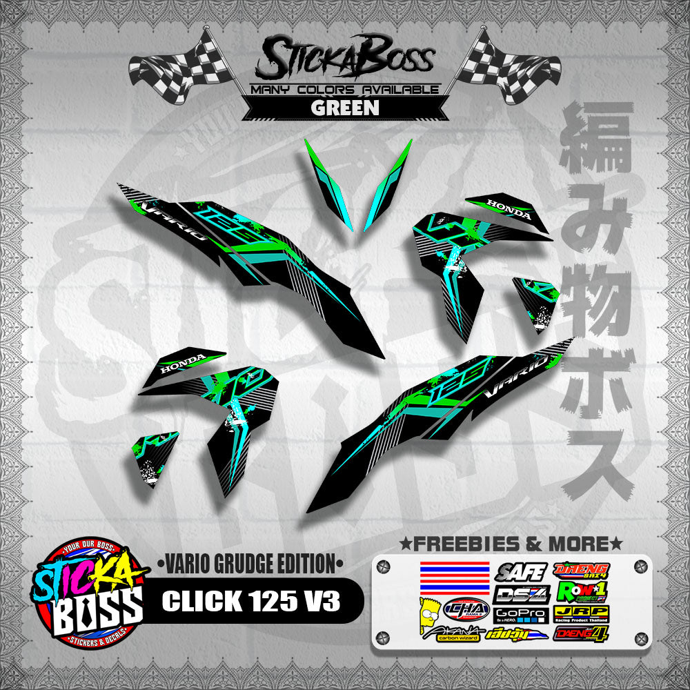 CLICK 125 V3 DECALS ( VARIO GRUDGE EDITION )【WITH FREEBIES】