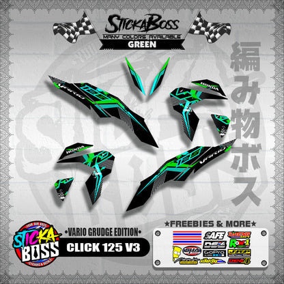 CLICK 125 V3 DECALS ( VARIO GRUDGE EDITION )【WITH FREEBIES】