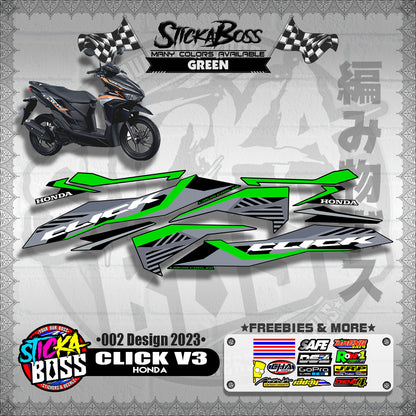 CLICK 125 / 150 V3 DECALS ( 002 DESIGN 2023 )【WITH FREEBIES】
