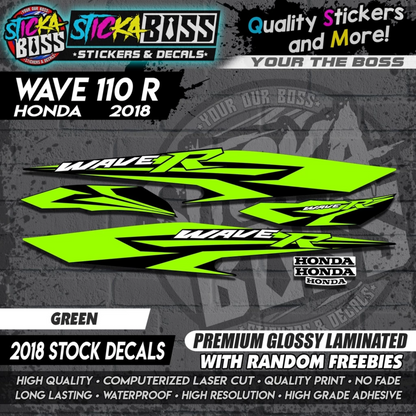 Wave 110 R (2018 Stock Decals)【PREMIUM GLOSSY LAMINATED】