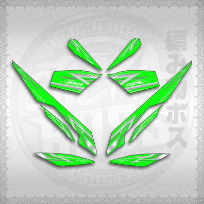 STICKER DECALS for AEROX V3 ALPHA TURBO INDO-MALAYSIAN (AV313SHSTED) By STICKABOSS (SOFIE LAMINATED WATERPROOF)