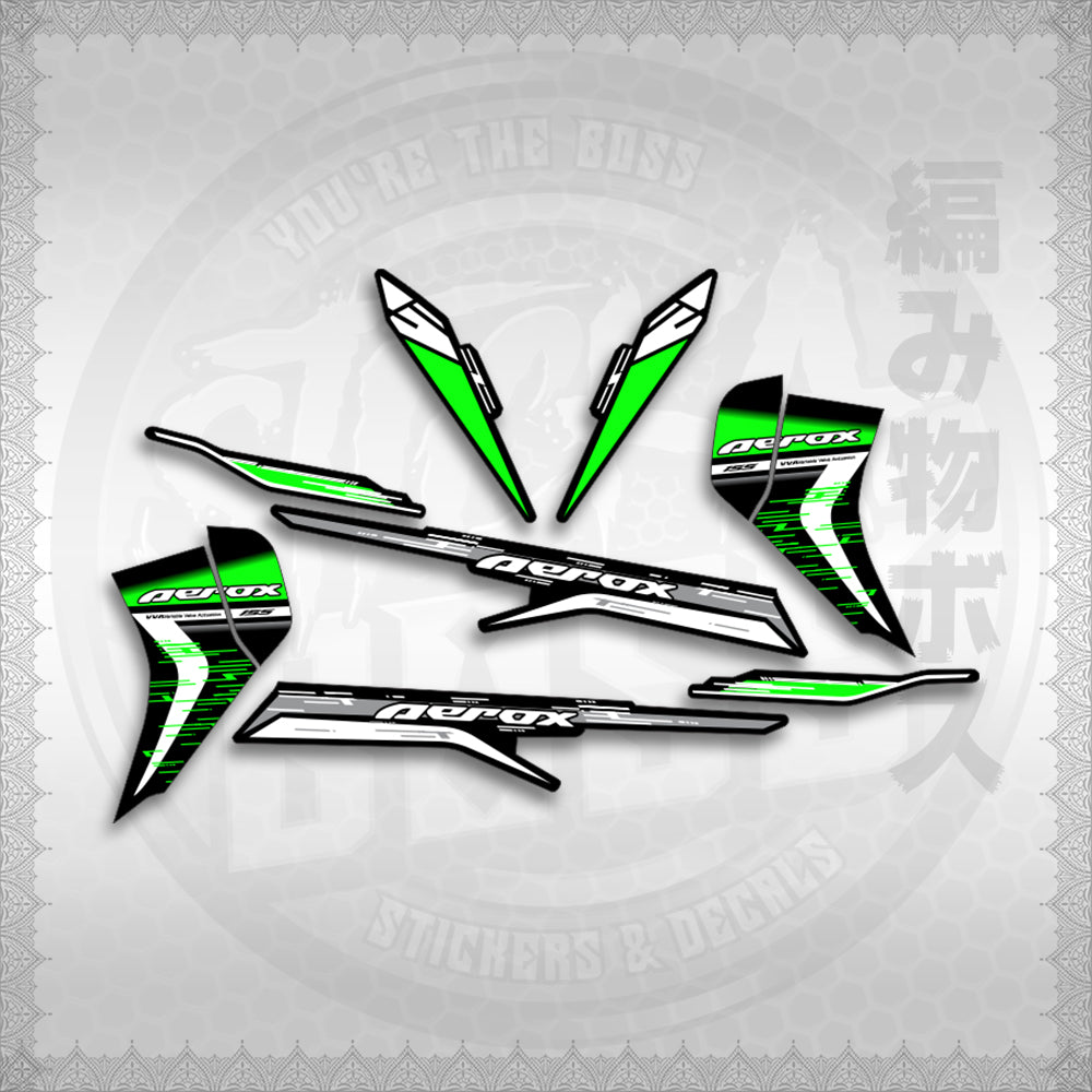 STICKER DECALS for AEROX 155 V2 (AV22124NESTEDMA) By STICKABOSS (SOFIE LAMINATED WATERPROOF)