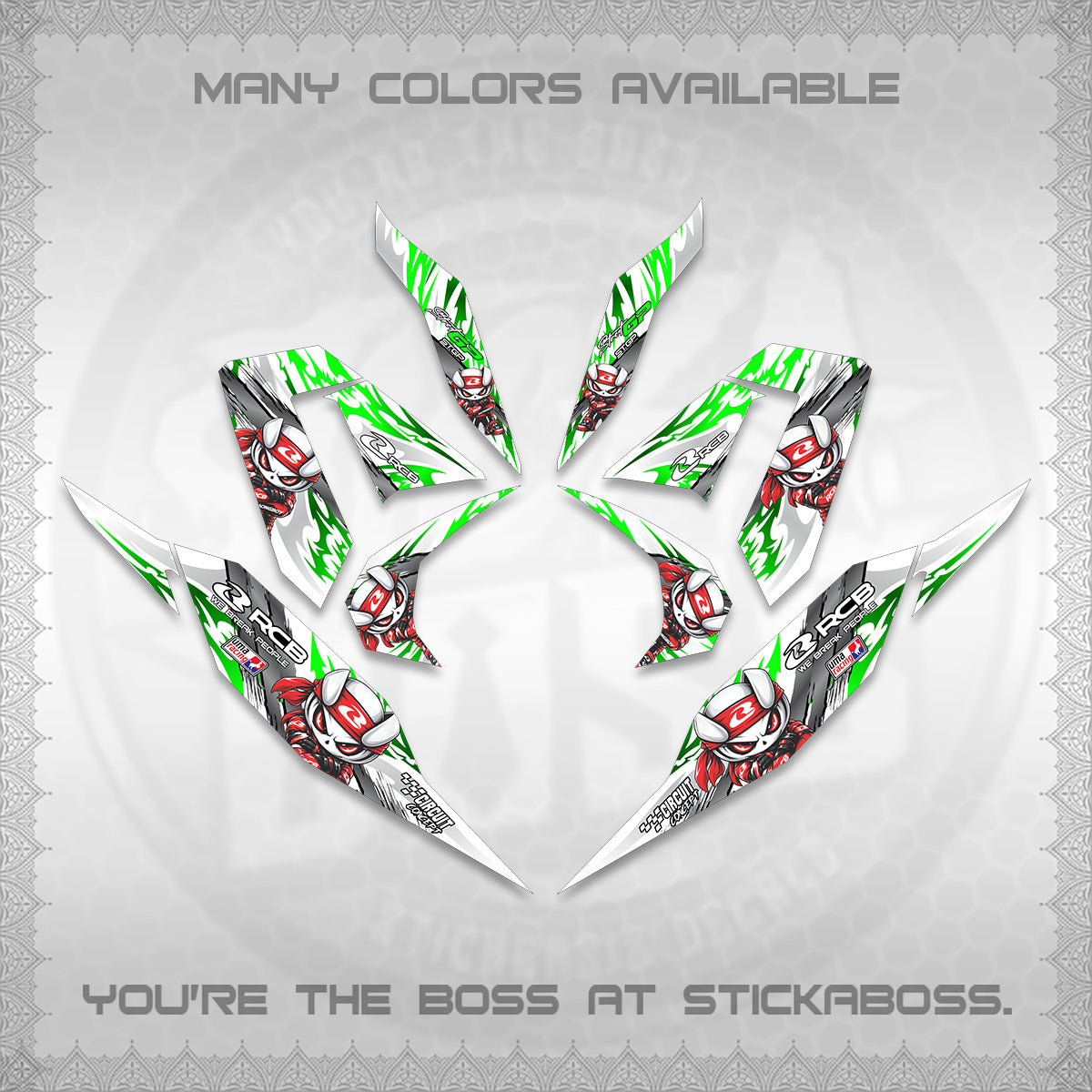 CLICK 125 V4 FOR WHITE DECALS (2026 NEW RCB 2.0 DESIGN) STICKER KITS BY STICKABOSS