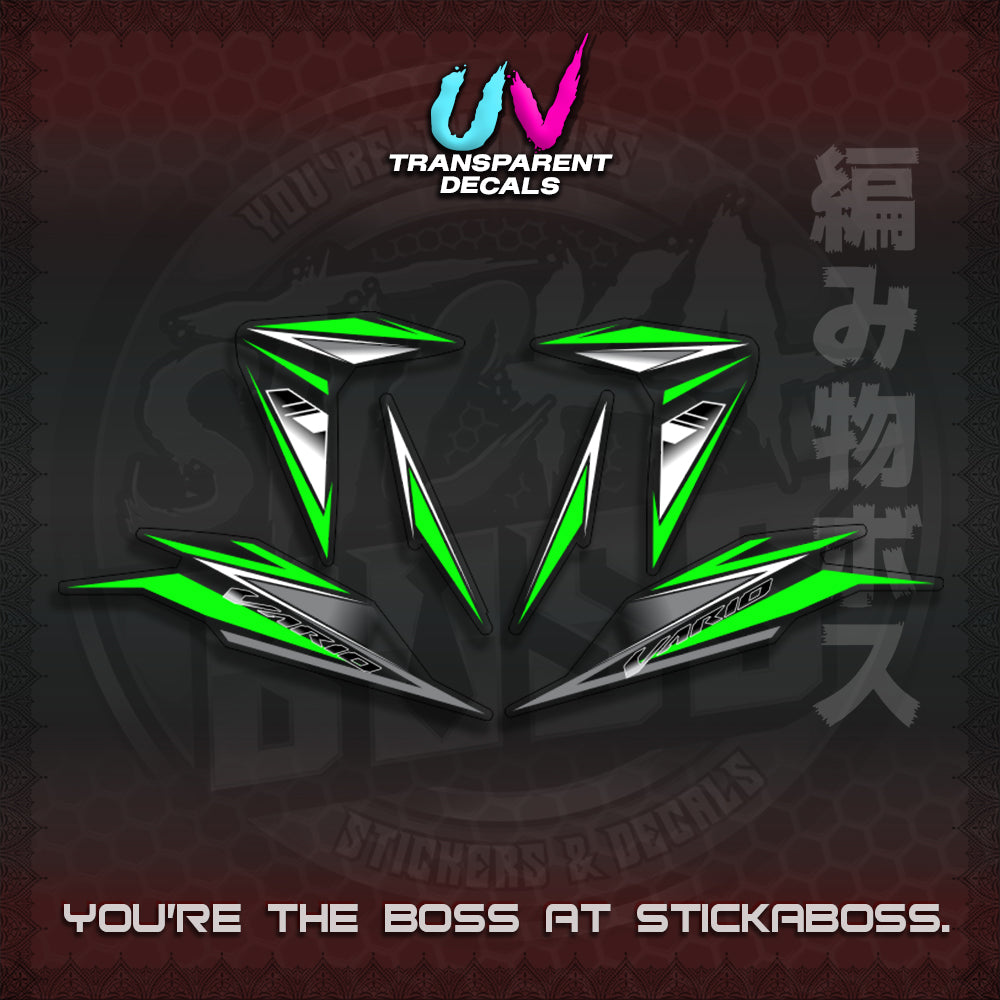 【PREMIUM UV PRINT】CLICK 125 V3 INDO CONCEPT ( TRANSPARENT SLASH BLADE VARIO ) STICKER DECALS By STICKABOSS