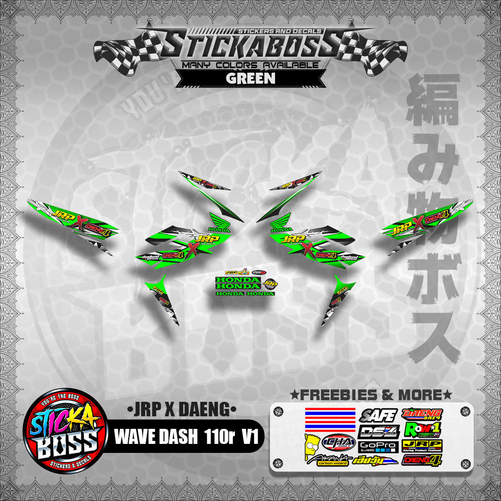 Honda Wave Dash 110r v1【 JRP X DAENG DECALS 】 (Rusi Swish Mono)