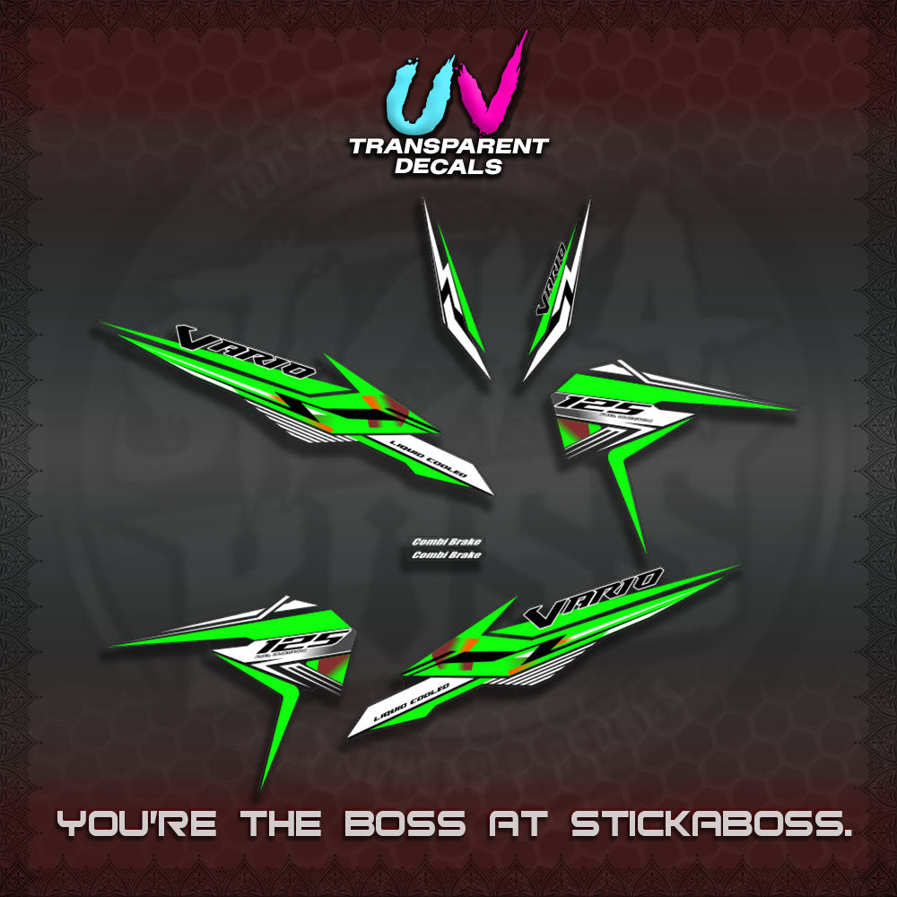 【PREMIUM UV PRINT】TRANSPARENT CLICK 125 V3 VARIO DECALS (2026 KING 001 DESIGN)By STICKABOSS