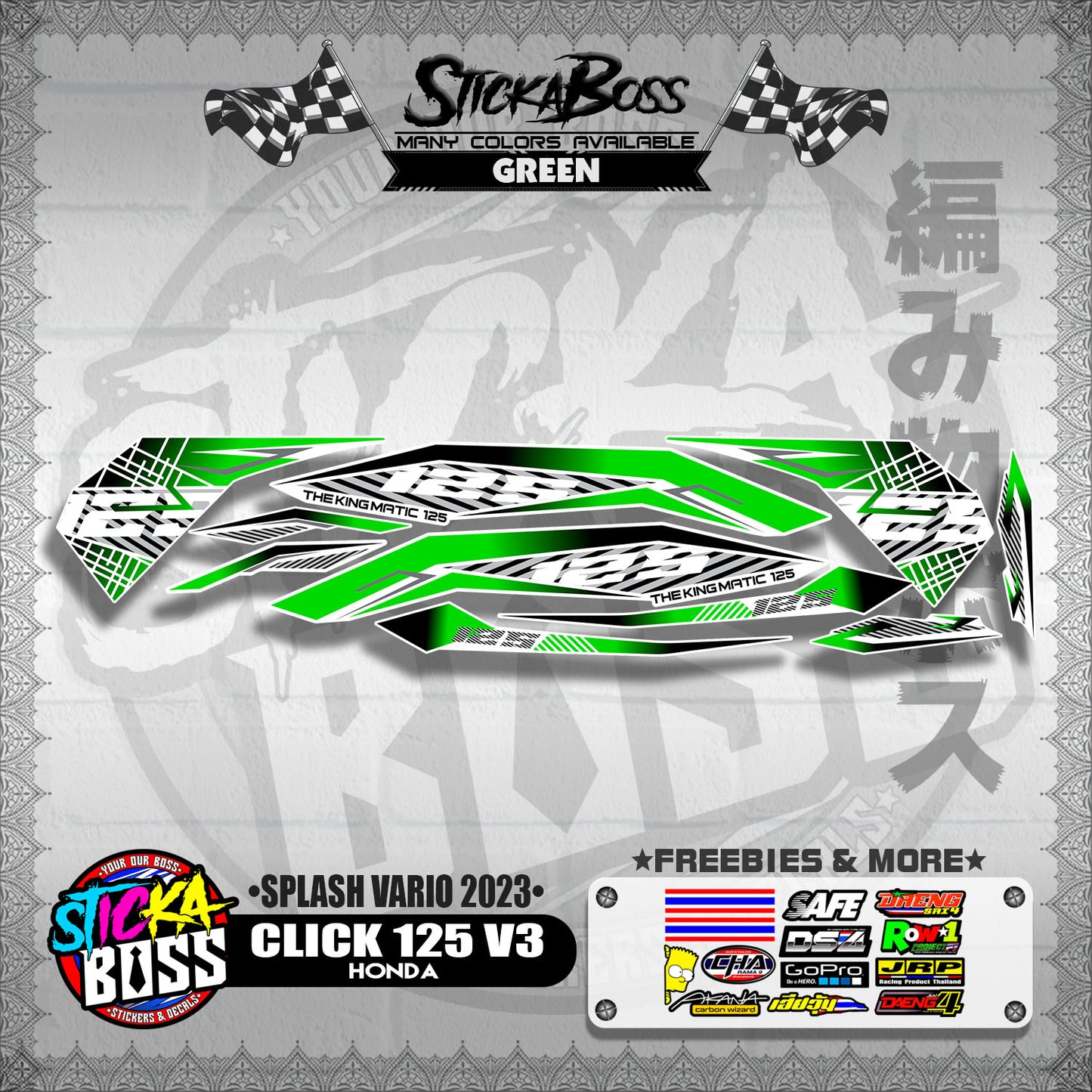 CLICK 125 V3 STOCK DECALS ( SPLASH VARIO 2023 )【WITH FREEBIES】