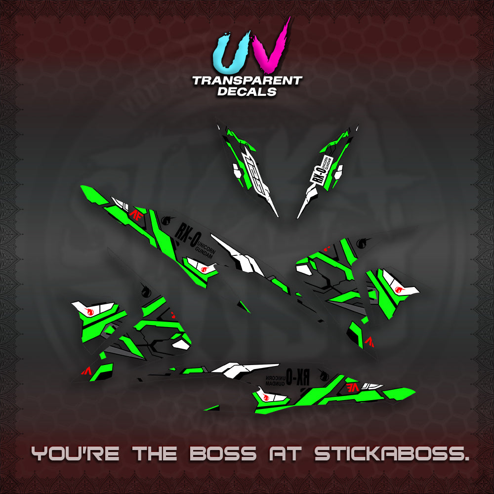CLICK V2 UV TRANSPARENT VARIO DECALS (RX-O UNICORN GD)STICKER DECALS By STICKABOSS