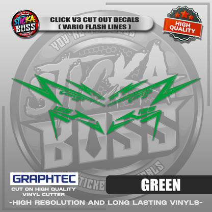 CLICK V3 CUT OUT DECALS ( VARIO FLASH LINES ) | VINYL WATERPROOF CUT-OUT STICKER DECALS