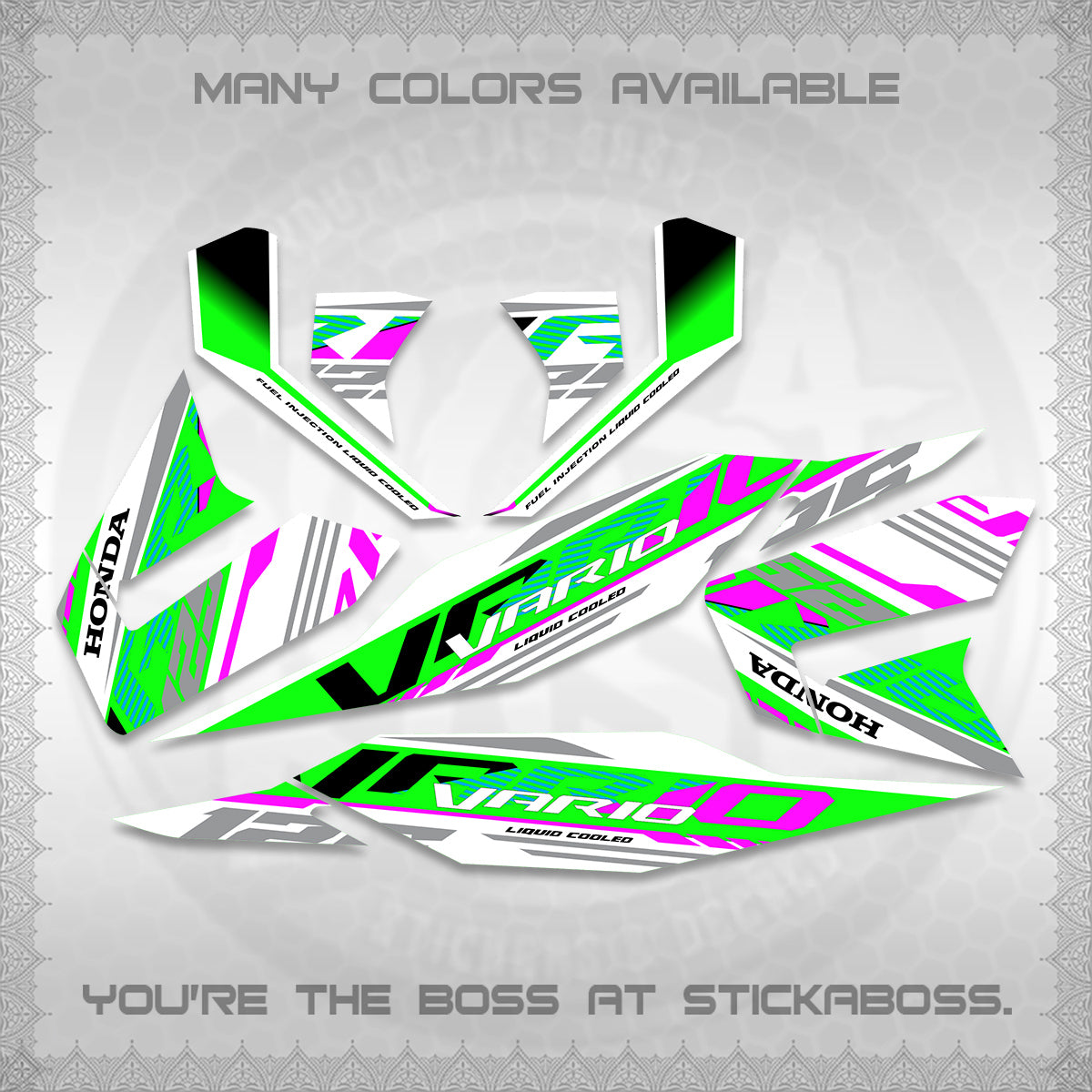 CLICK 125 V4 MALAY VARIO FOR WHITE DECALS (2026 VV12 DESIGN) STICKER KITS BY STICKABOSS