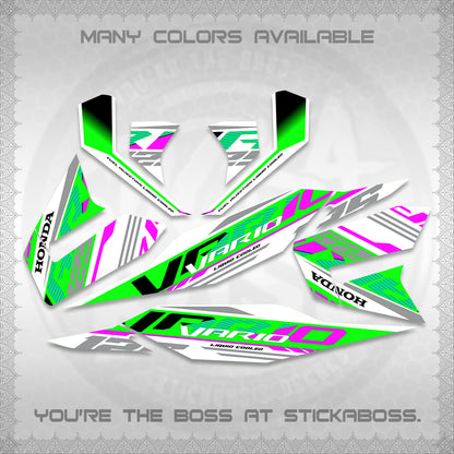 CLICK 125 V4 MALAY VARIO FOR WHITE DECALS (2026 VV12 DESIGN) STICKER KITS BY STICKABOSS